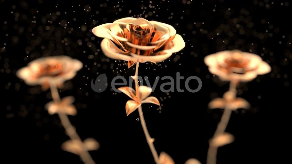 Golden roses blooming with particles Videohive 24788628 Motion Graphics Image 5