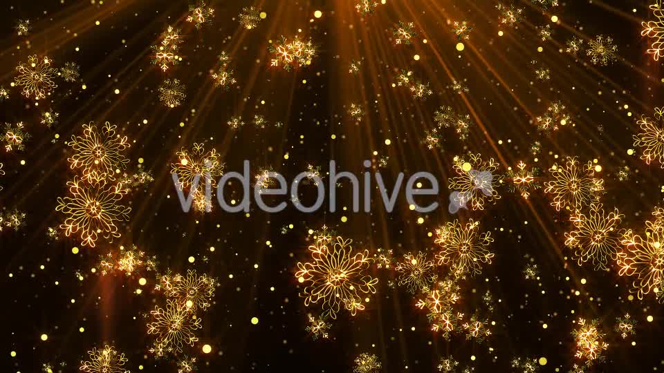Golden Snowflakes Loop Videohive 20859017 Motion Graphics Image 1