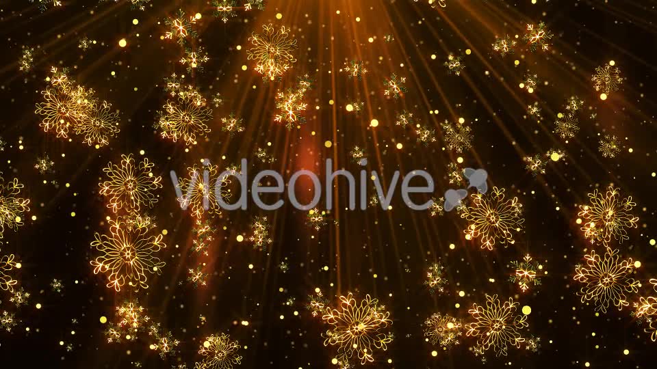 Golden Snowflakes Loop Videohive 20859017 Motion Graphics Image 2
