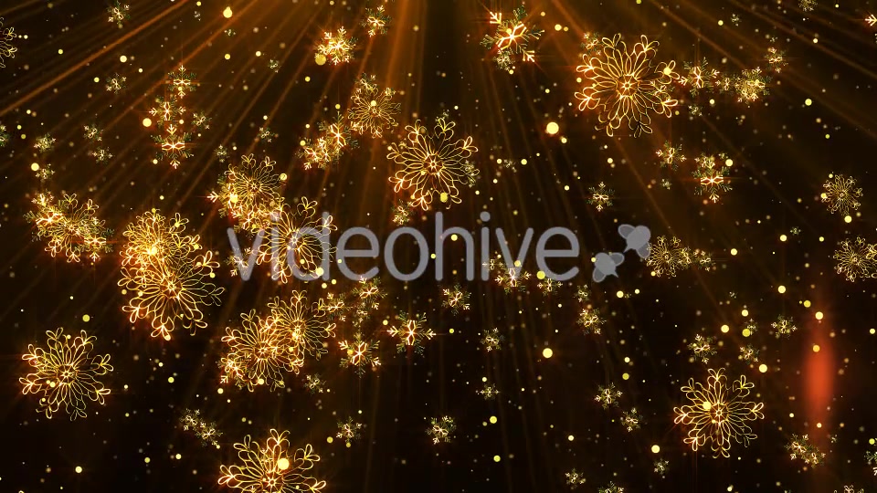 Golden Snowflakes Loop Videohive 20859017 Motion Graphics Image 4