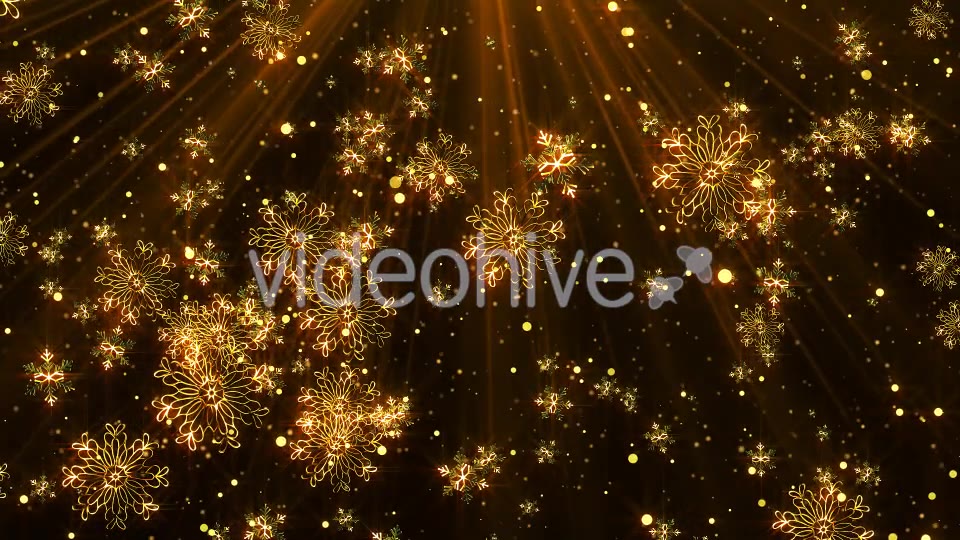 Golden Snowflakes Loop Videohive 20859017 Motion Graphics Image 5