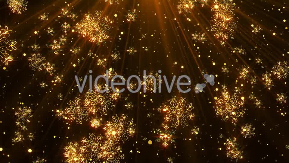 Golden Snowflakes Loop Videohive 20859017 Motion Graphics Image 7