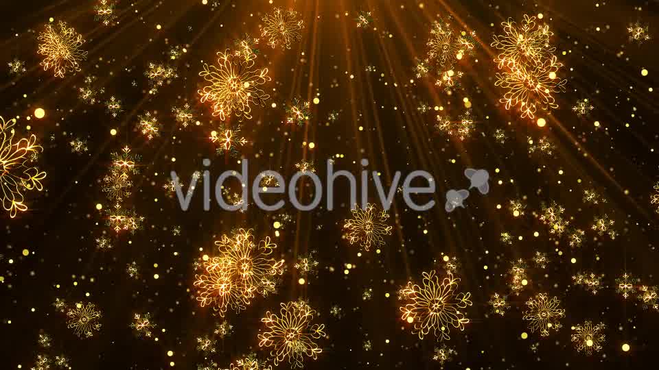Golden Snowflakes Loop Videohive 20859017 Motion Graphics Image 8