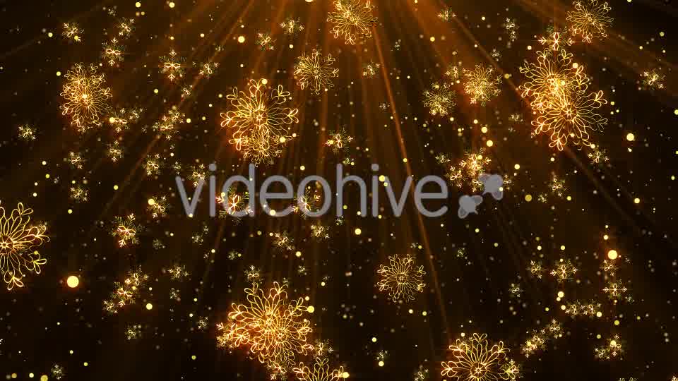Golden Snowflakes Loop Videohive 20859017 Motion Graphics Image 9