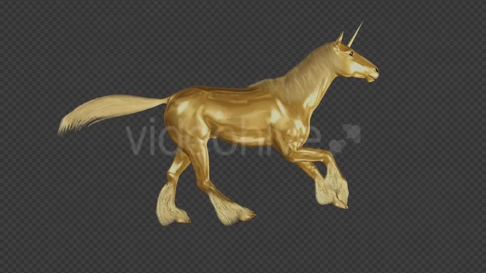 Golden Unicorn Gallop Loop Side View Videohive 20253774 Motion Graphics Image 1