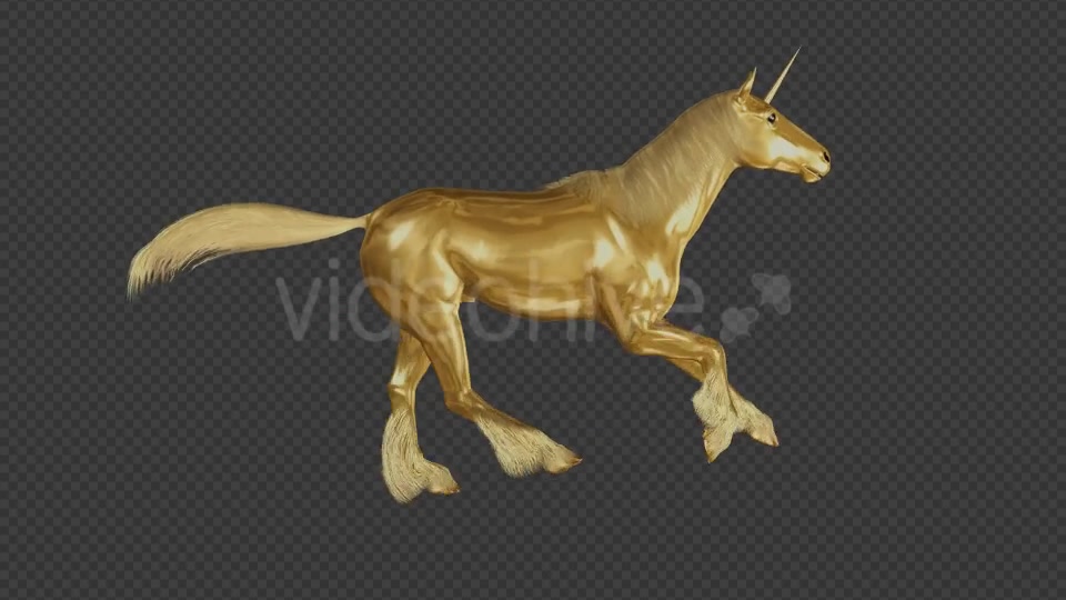 Golden Unicorn Gallop Loop Side View Videohive 20253774 Motion Graphics Image 3