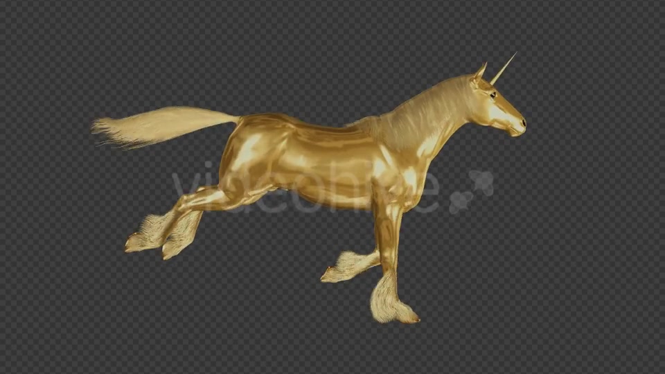 Golden Unicorn Gallop Loop Side View Videohive 20253774 Motion Graphics Image 4