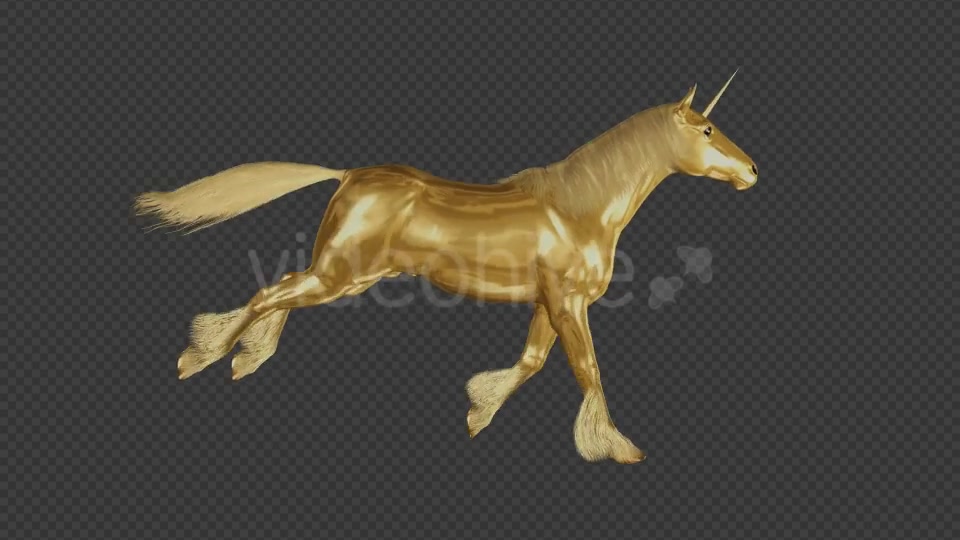 Golden Unicorn Gallop Loop Side View Videohive 20253774 Motion Graphics Image 6
