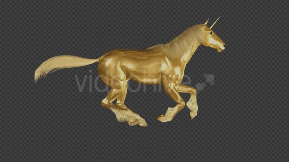 Golden Unicorn Gallop Loop Side View Videohive 20253774 Motion Graphics Image 9