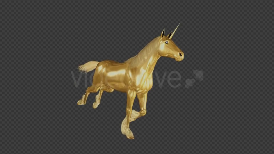 Golden Unicorn Gallop Run Angle View Videohive 20250905 Motion Graphics Image 2