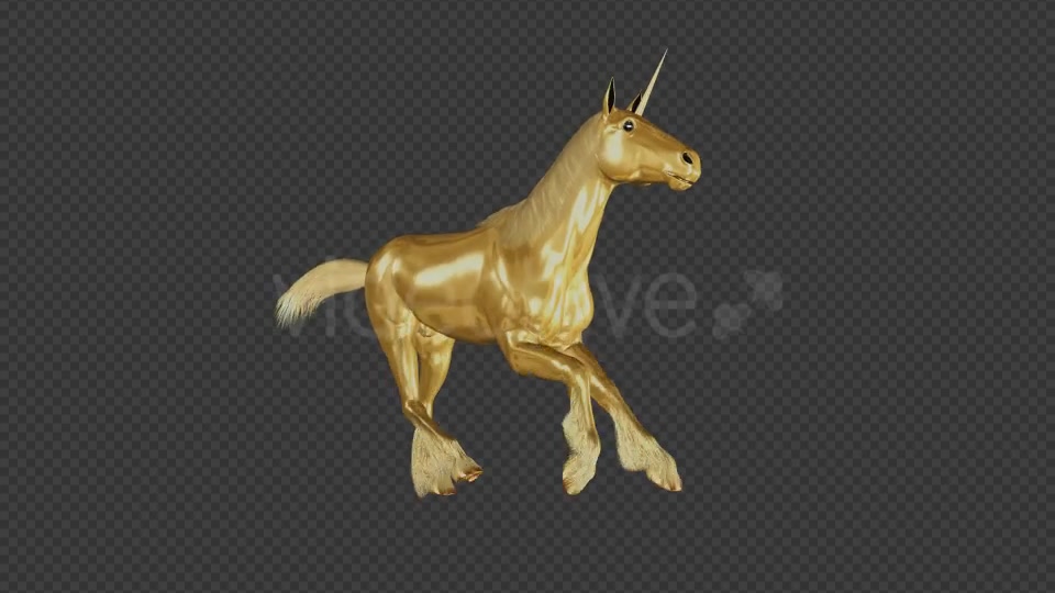 Golden Unicorn Gallop Run Angle View Videohive 20250905 Motion Graphics Image 3