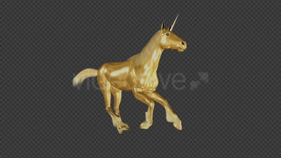Golden Unicorn Gallop Run Angle View Videohive 20250905 Motion Graphics Image 5