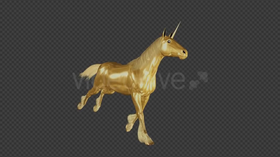 Golden Unicorn Gallop Run Angle View Videohive 20250905 Motion Graphics Image 6