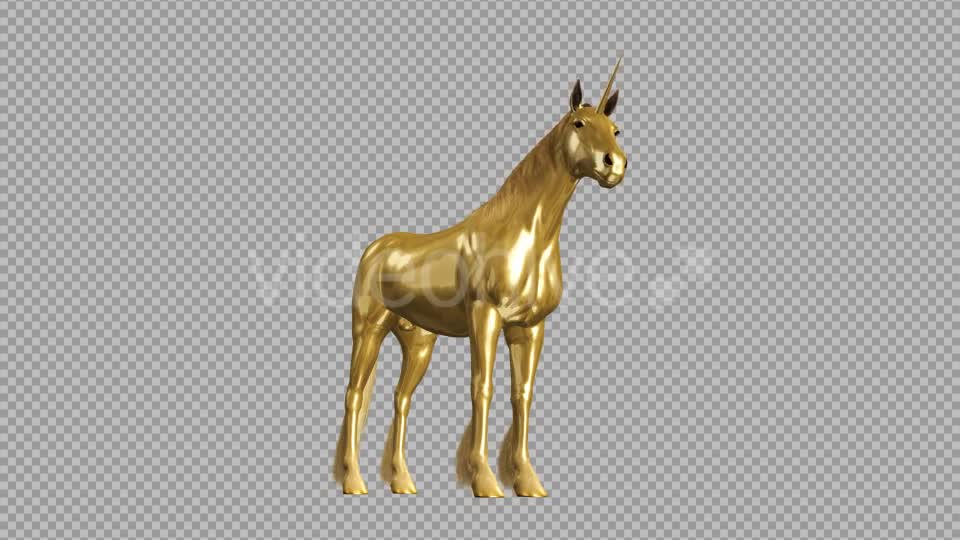 Golden Unicorn Stamping Hoof Angle View Videohive 20250890 Motion Graphics Image 1