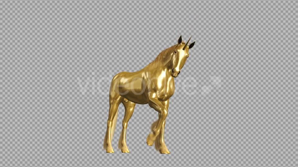 Golden Unicorn Stamping Hoof Angle View Videohive 20250890 Motion Graphics Image 2