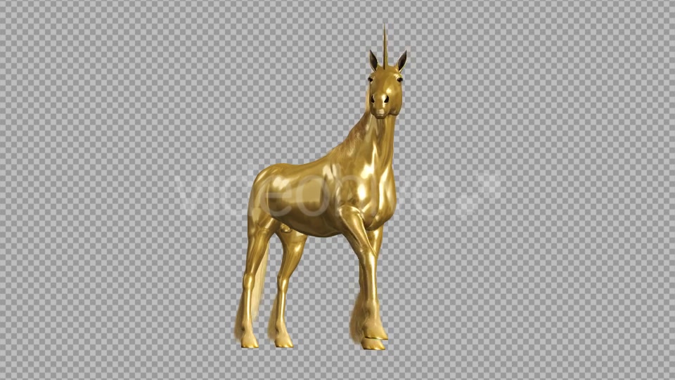Golden Unicorn Stamping Hoof Angle View Videohive 20250890 Motion Graphics Image 3