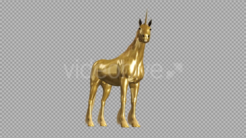 Golden Unicorn Stamping Hoof Angle View Videohive 20250890 Motion Graphics Image 4