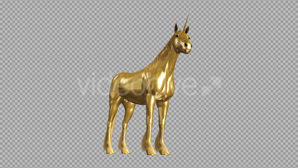 Golden Unicorn Stamping Hoof Angle View Videohive 20250890 Motion Graphics Image 5