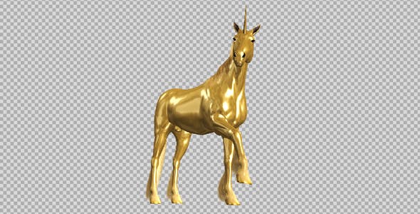 Golden Unicorn Stamping Hoof Angle View - 20250890 Download Videohive
