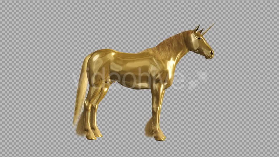 Golden Unicorn Stamping Hoof Side View Videohive 20253760 Motion Graphics Image 1