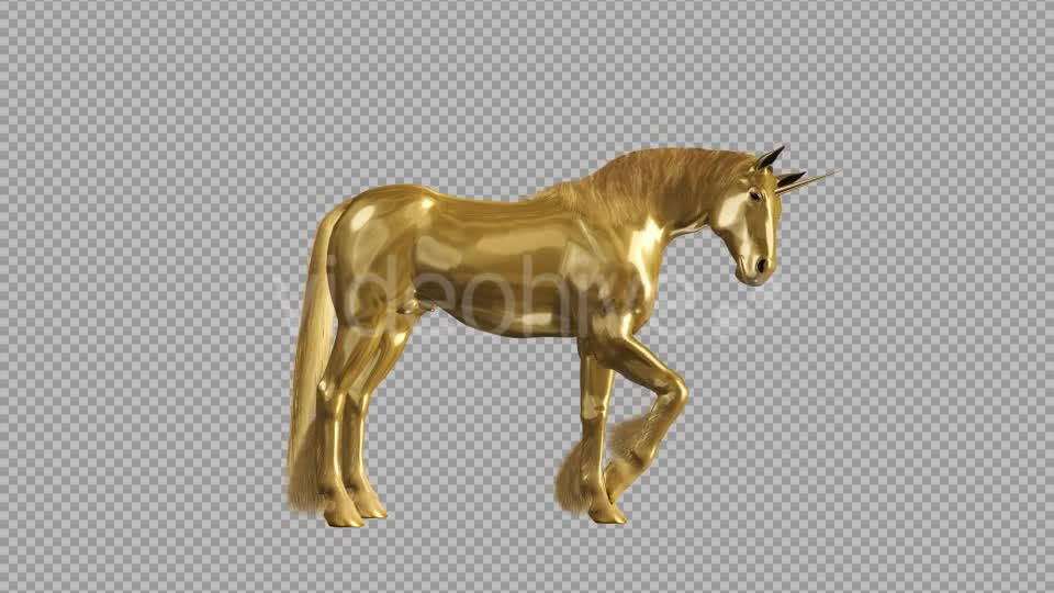 Golden Unicorn Stamping Hoof Side View Videohive 20253760 Motion Graphics Image 7