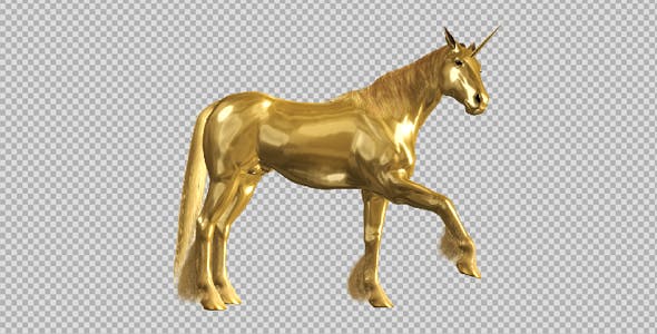 Golden Unicorn Stamping Hoof Side View - Download Videohive 20253760
