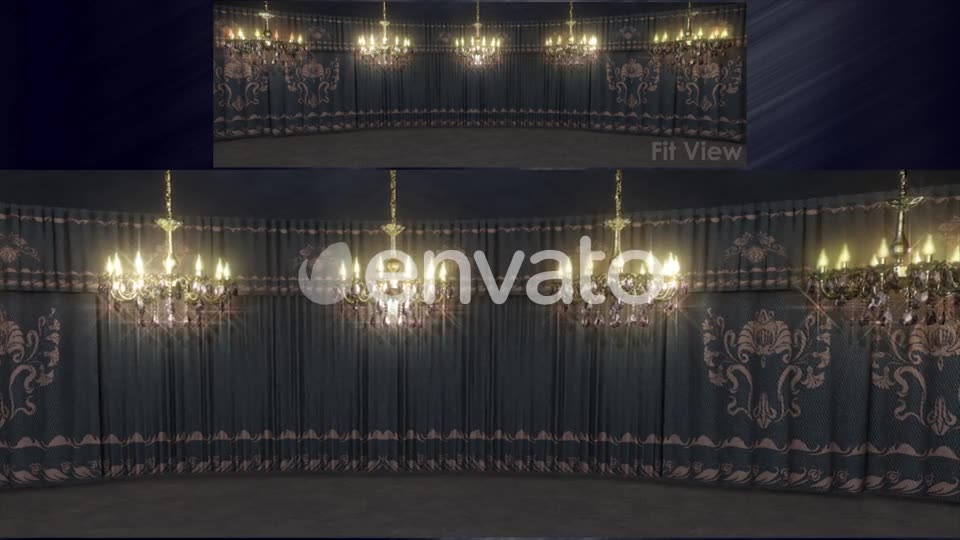 Gray Curtains Stage With Chandeliers Videohive 23185045 Motion Graphics Image 10