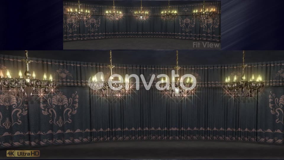 Gray Curtains Stage With Chandeliers Videohive 23185045 Motion Graphics Image 2