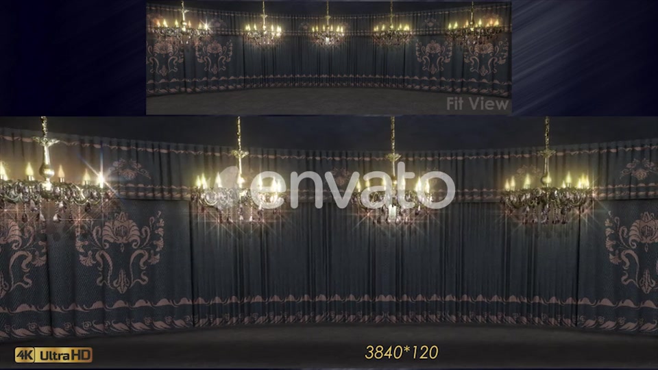 Gray Curtains Stage With Chandeliers Videohive 23185045 Motion Graphics Image 3