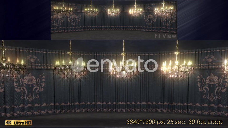 Gray Curtains Stage With Chandeliers Videohive 23185045 Motion Graphics Image 5