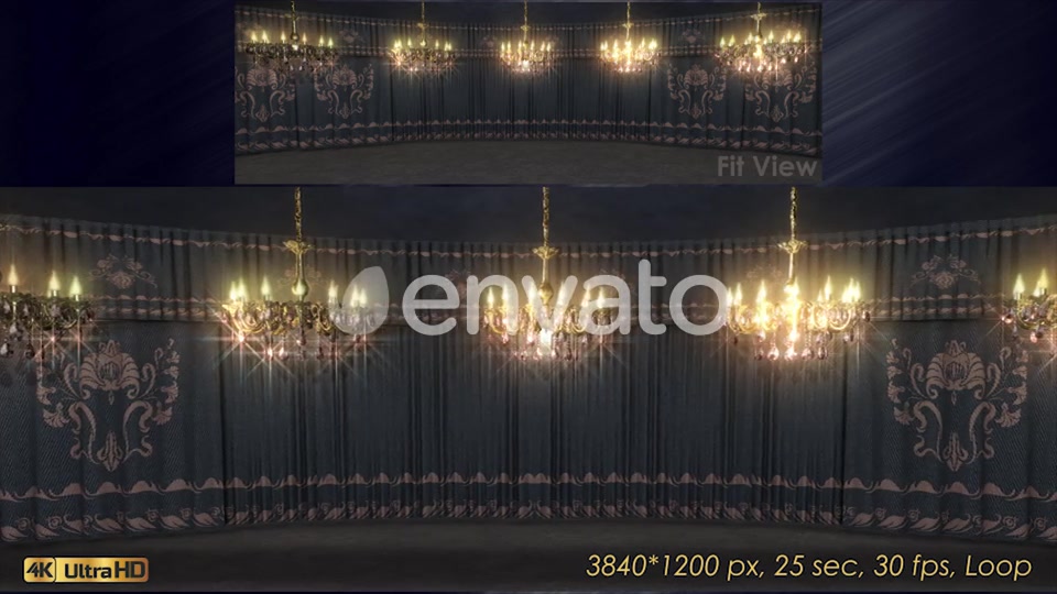 Gray Curtains Stage With Chandeliers Videohive 23185045 Motion Graphics Image 6
