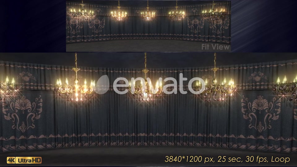 Gray Curtains Stage With Chandeliers Videohive 23185045 Motion Graphics Image 7