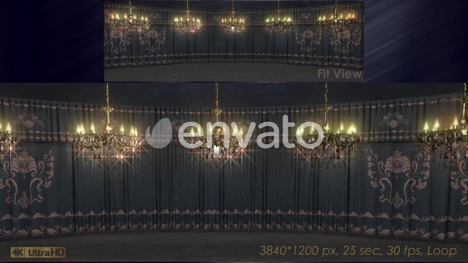 Gray Curtains Stage With Chandeliers Videohive 23185045 Motion Graphics Image 8