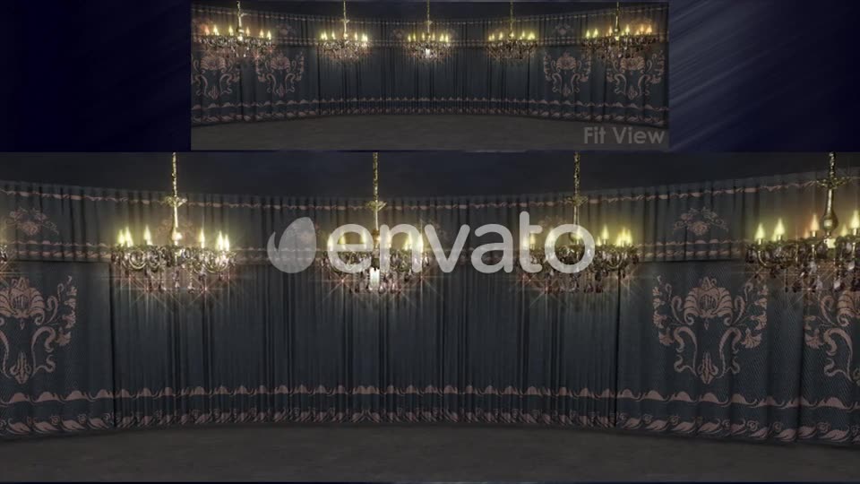Gray Curtains Stage With Chandeliers Videohive 23185045 Motion Graphics Image 9
