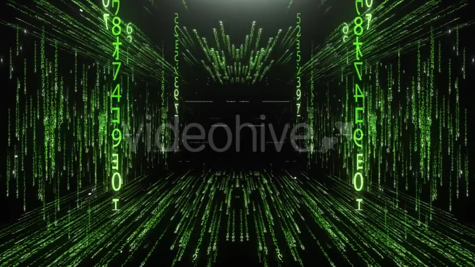 Green Corridor From the Matrix Code Videohive 20813471 Motion Graphics Image 3