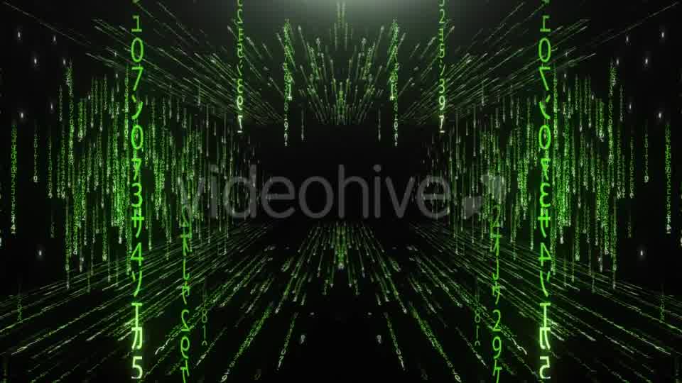 Green Corridor From the Matrix Code Videohive 20813471 Motion Graphics Image 9