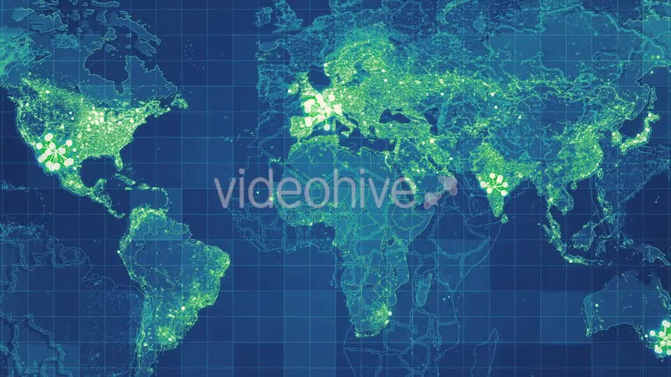 Green Global Map Network Rollback 4K Videohive 19907585 Motion Graphics Image 1