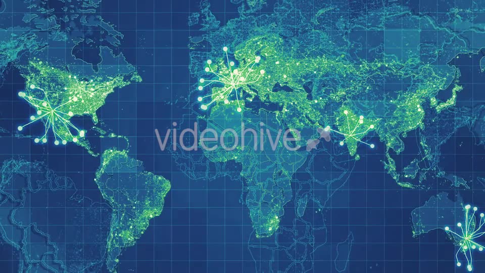 Green Global Map Network Rollback 4K Videohive 19907585 Motion Graphics Image 2