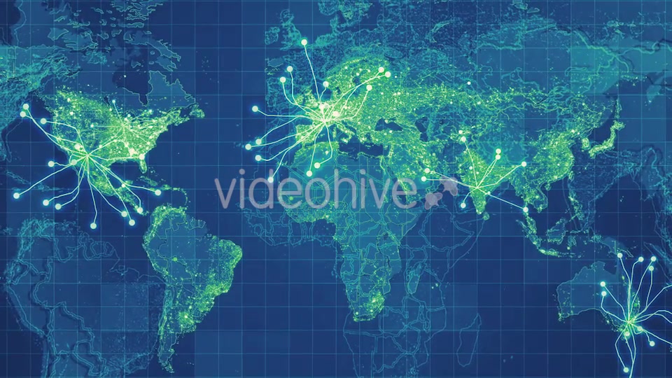 Green Global Map Network Rollback 4K Videohive 19907585 Motion Graphics Image 3