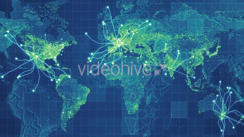 Green Global Map Network Rollback 4K Videohive 19907585 Motion Graphics Image 4