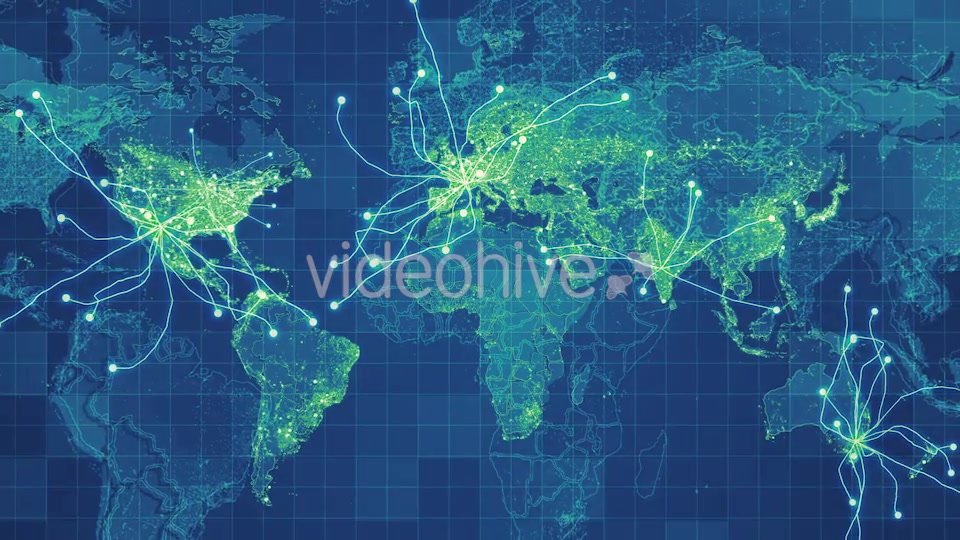 Green Global Map Network Rollback 4K Videohive 19907585 Motion Graphics Image 5