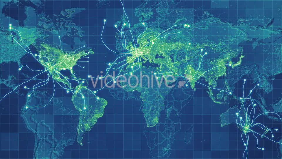 Green Global Map Network Rollback 4K Videohive 19907585 Motion Graphics Image 6