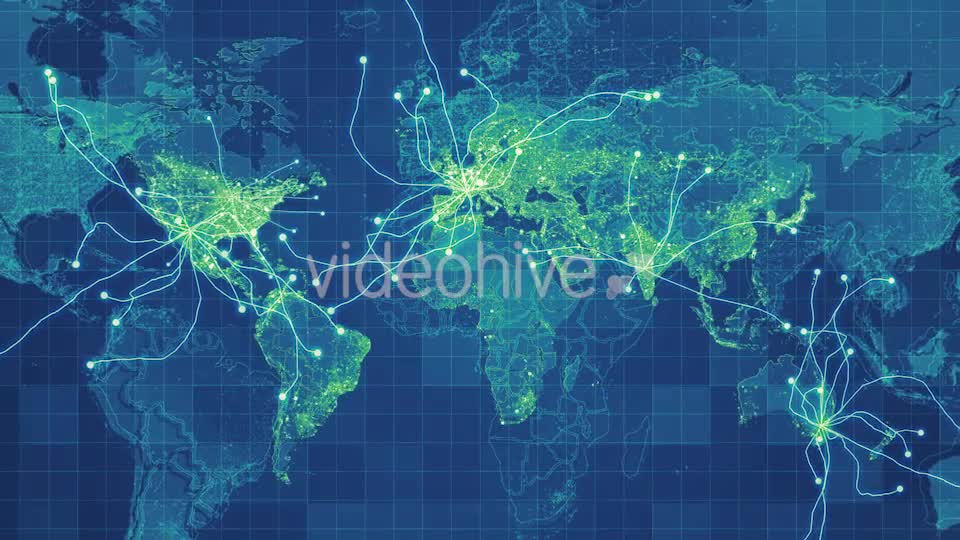 Green Global Map Network Rollback 4K Videohive 19907585 Motion Graphics Image 7