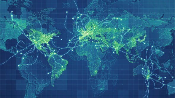 Green Global Map Network Rollback 4K - Videohive 19907585 Download