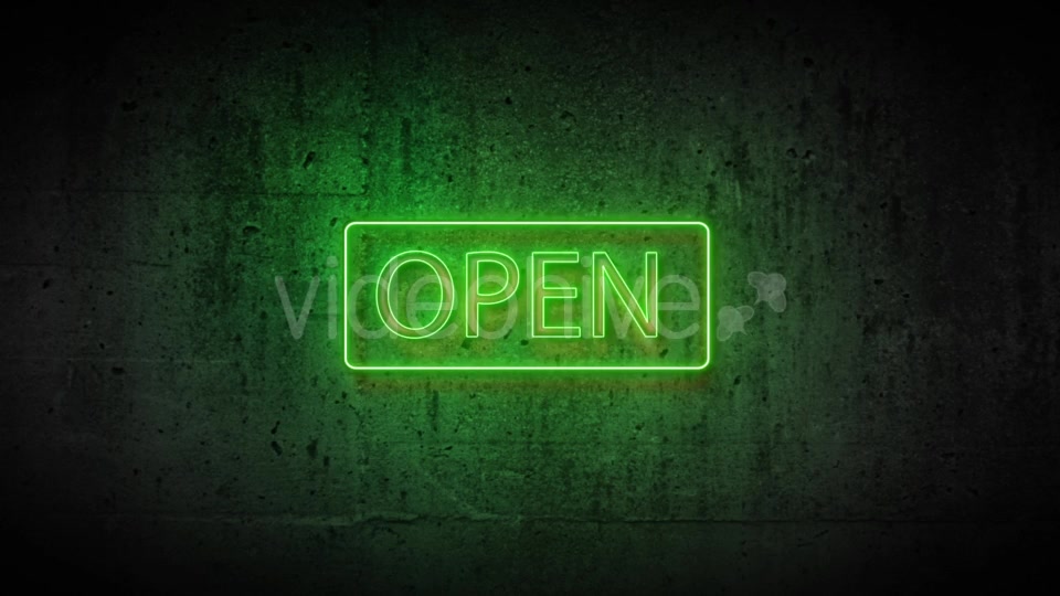 Green Neon Sign Open Videohive 20012940 Motion Graphics Image 3