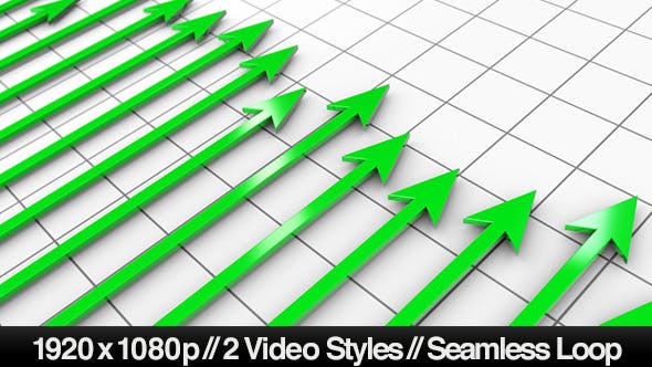 Green Profit Arrows Point Hight on 3D Graph - Download 5530920 Videohive