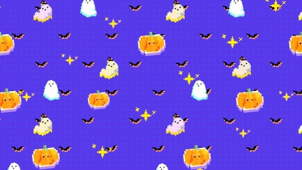 Halloween Pixel Art Background - 22590813 Videohive Download