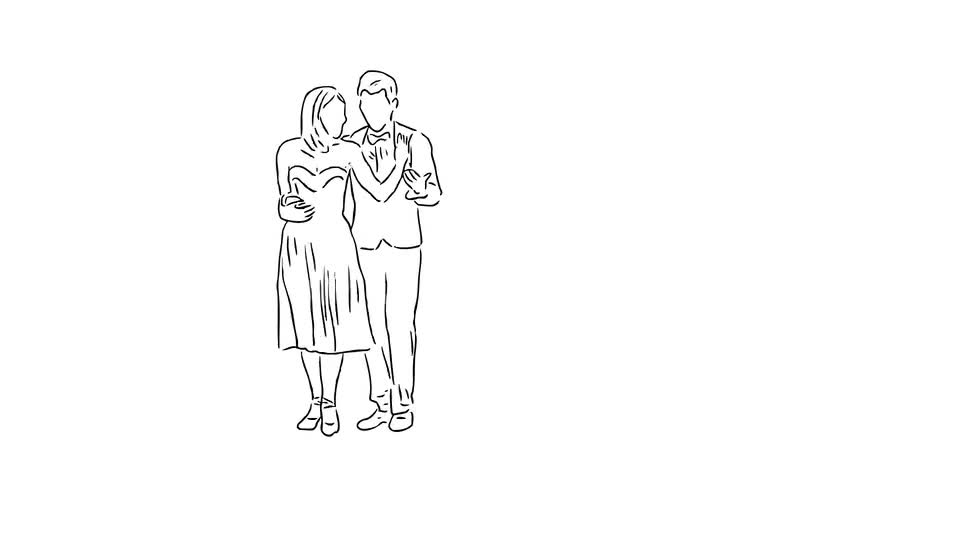 Hand Drawn Dancing Couple on Transparent Background Videohive 24578141 Motion Graphics Image 1