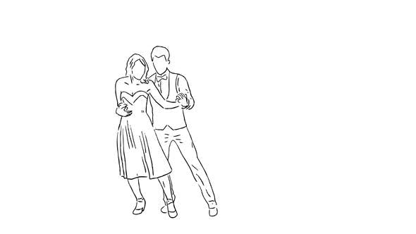 Hand Drawn Dancing Couple on Transparent Background - Videohive Download 24578141