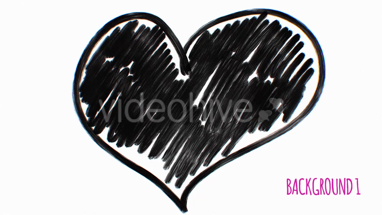 Hand Drawn Valentine Hearts Love Backgrounds Videohive 21309759 Motion Graphics Image 4